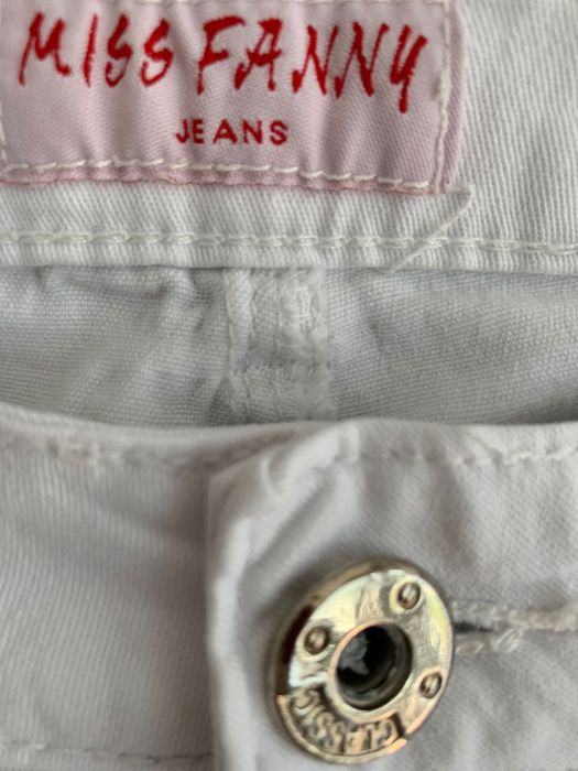 Spodnie białe damskie dżinsy jeansowe proste 42 XL stan idealny