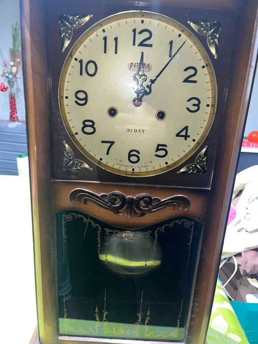 Relógio antigo madeira 100% funcional