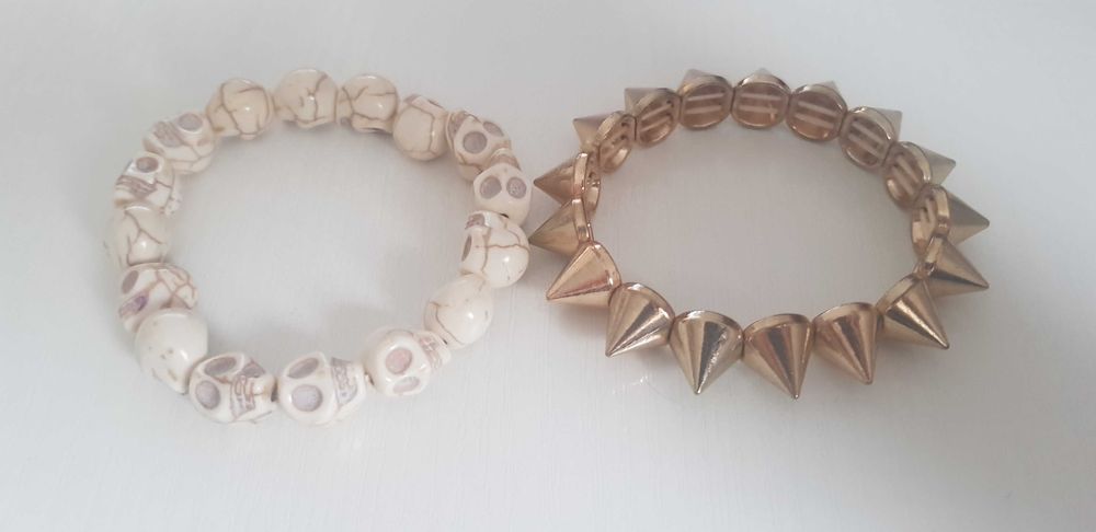 2szt bransoletki bransoletka emo punk goth czachy grunge ćwieki kolce