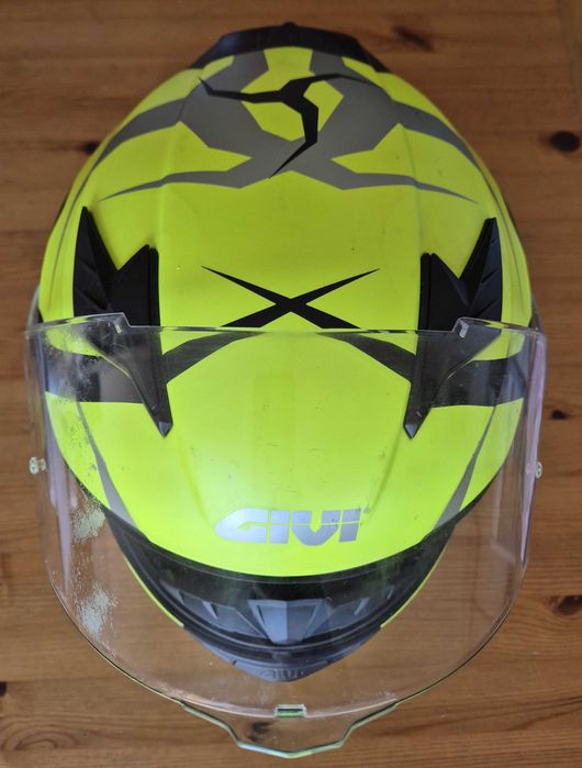 Capacete GIVI Tridion 50.5 Fluo + Luvas — Criança/Infantil (S, 55-56cm)