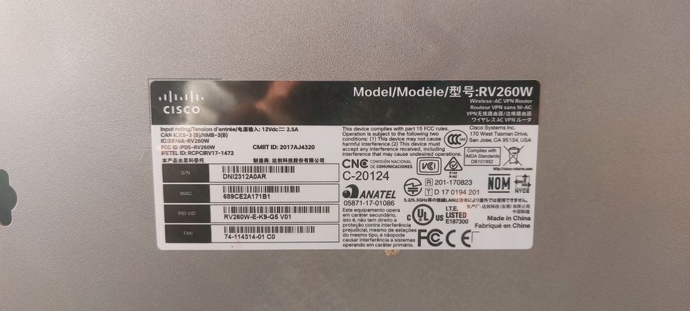 VPN-маршрутизатор Cisco RV260W