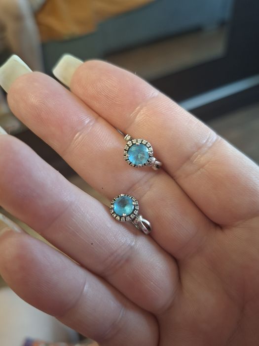 Серьги серебро. Топаз. 925