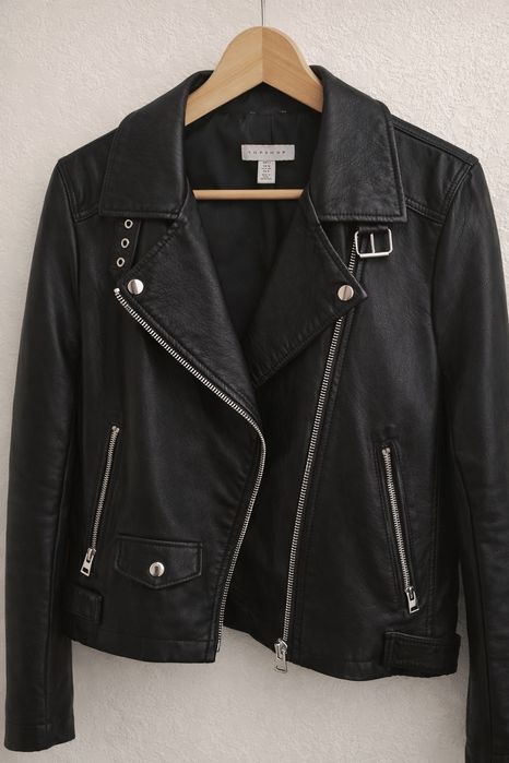 Кожана байкерська куртка, косуха TOPSHOP