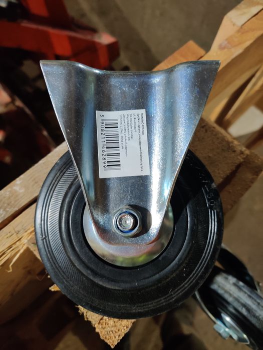 Zestaw jezdny z kołem czarnym 125mm/125kg płyta stała plyty