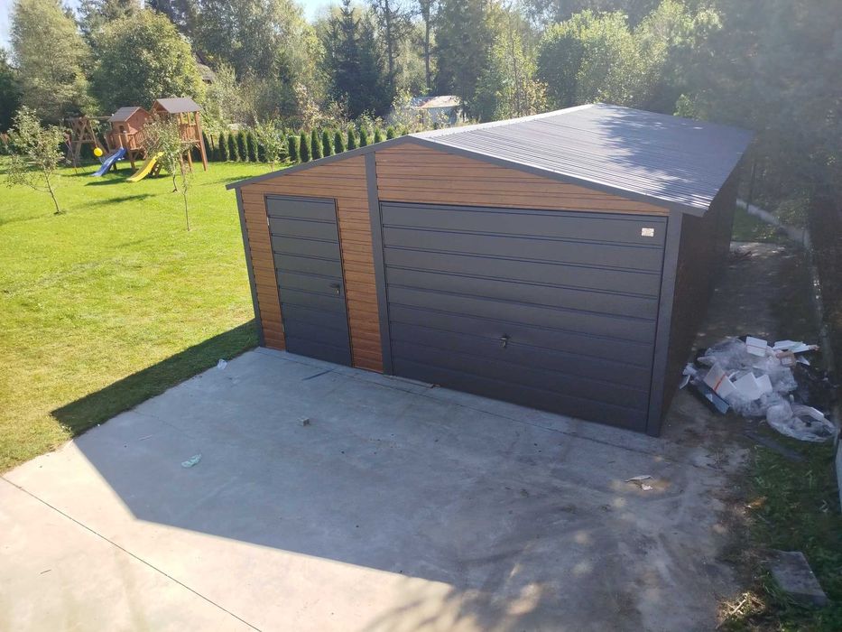 Garaż Blaszany 6 x 5,80  Orzech!