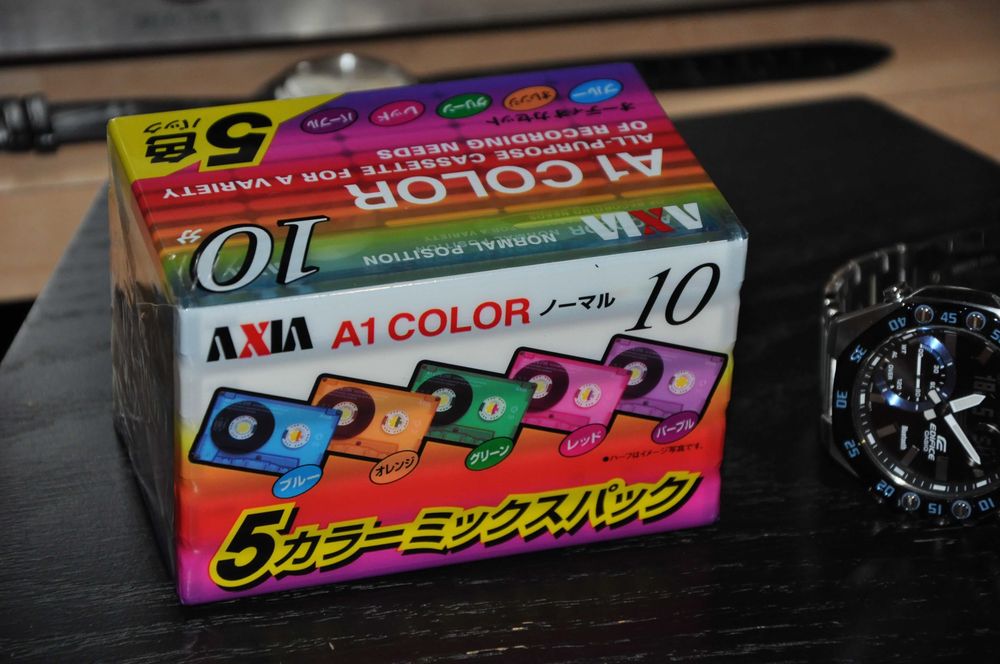 Красивые новые цветные аудиокассеты AXIA A1 COLOR 10 (блок 5 шт) Japan ...