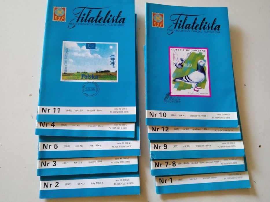 Czasopismo Filatelistyka rok 1994 kpl 11 numerów