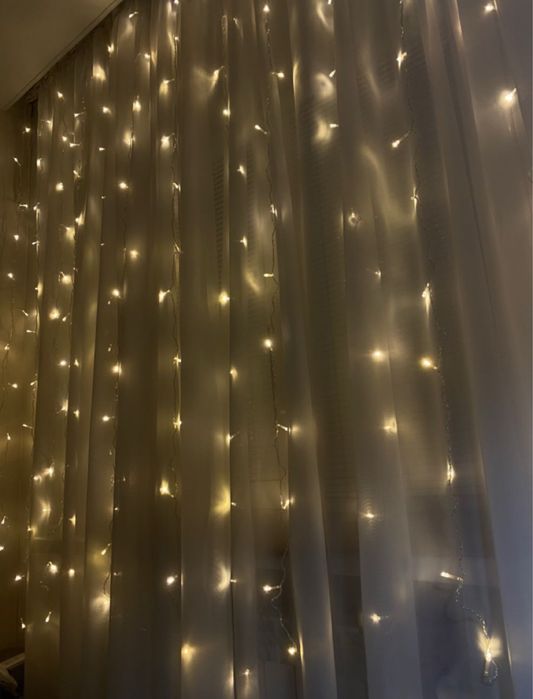 Гірлянда штора 2*2. Жовте світло