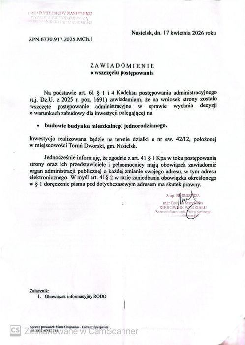 Działka 1239 m² | PKP | WZ | Media | Ogrodzona - Widok 4