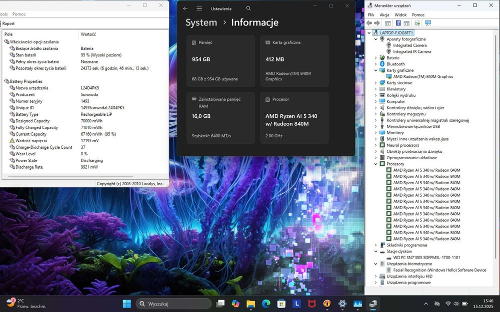 OKAZJA - Lenovo Yoga Slim 7 - Ryzen AI 5 340 16GB 1TB 2.8K OLED  GWAR.