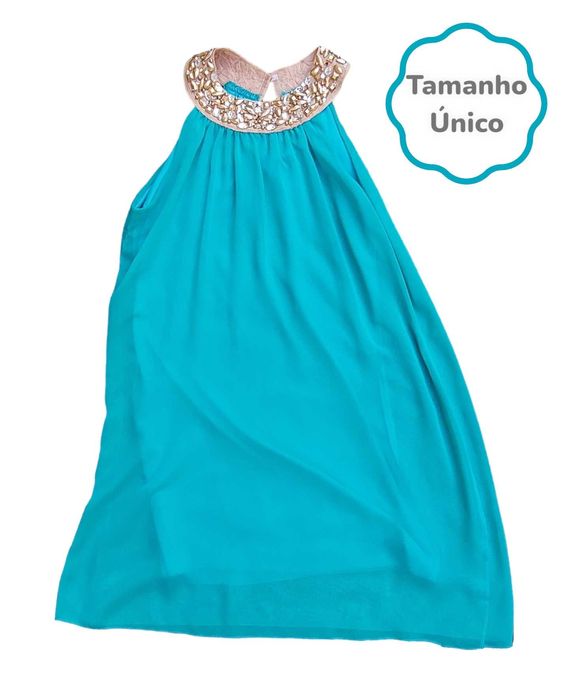 Vestido Verde Água Tamanho Único