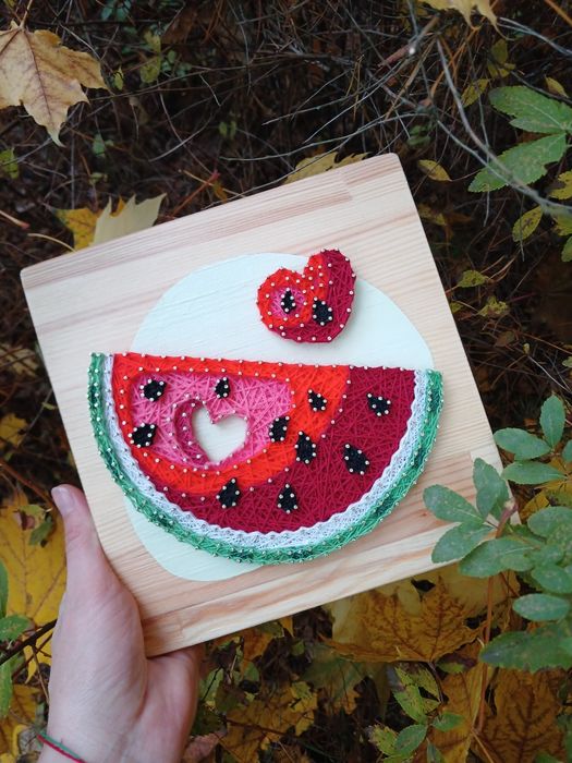 Картина із ниток. Кавун. Подарунок