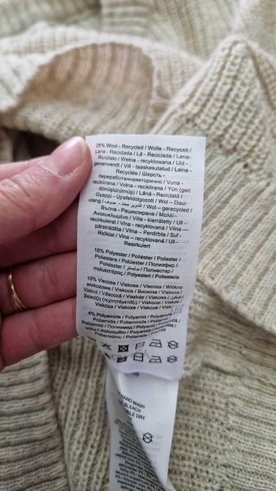 NOWY beżowy sweter damski Only 38/M  wełna wiskoza
