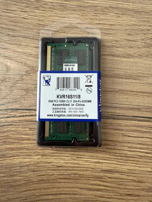 Оперативна память для ноутбука 8GB - PC3-12800 Kingstone нова DDR3