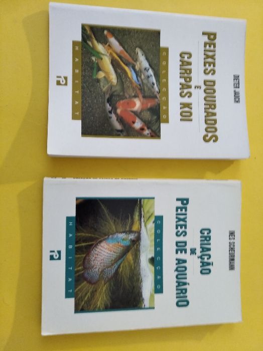 Livros sobre peixes, pesca, aquário etc.