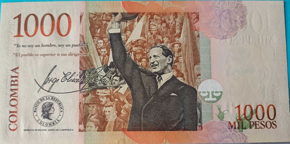 Set de 2 Notas novas circladas Colômbia ( Continente Sul Americano)