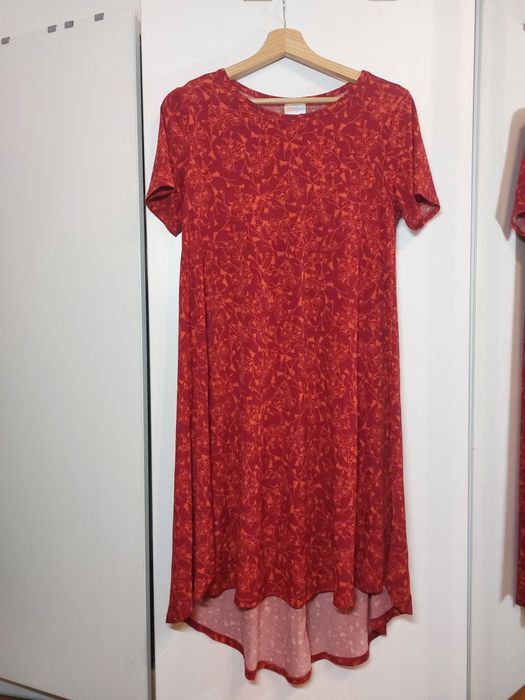Bordowa sukienka LulaRoe 34/XS sukienka ciążowa sukienka w kwiaty 36/S