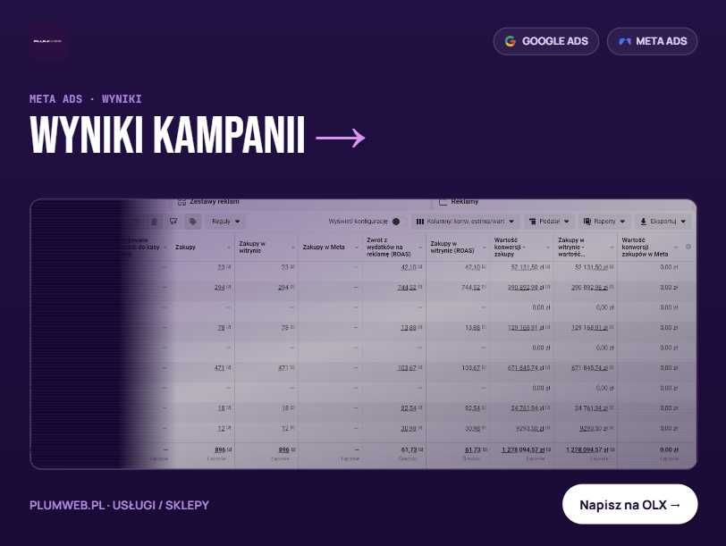 Reklama w internecie / Pozycjonowanie GOOGLE / Reklama Meta Ads