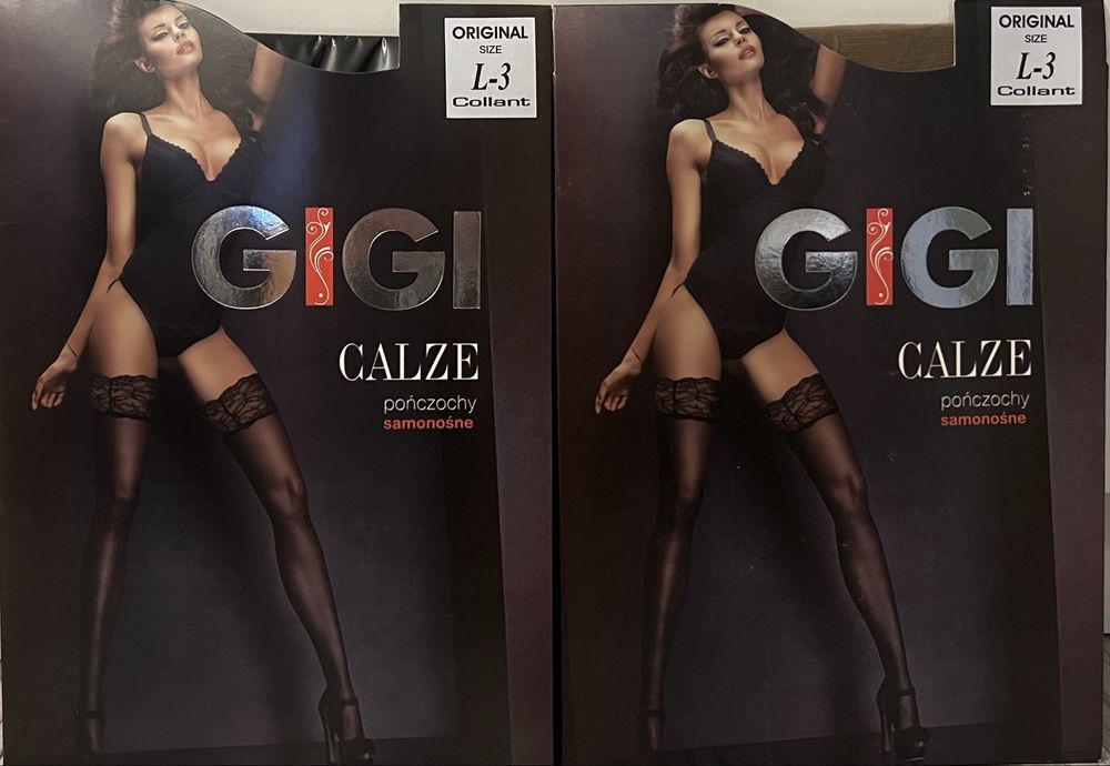 Zestaw pończoch samonośnych– Rozmiar L-3– Czarna i Beżowa Sztuka