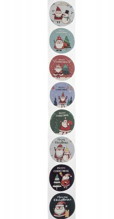Naklejki etykiety świąteczne prezenty samoprzylepne Boże Narodzenie