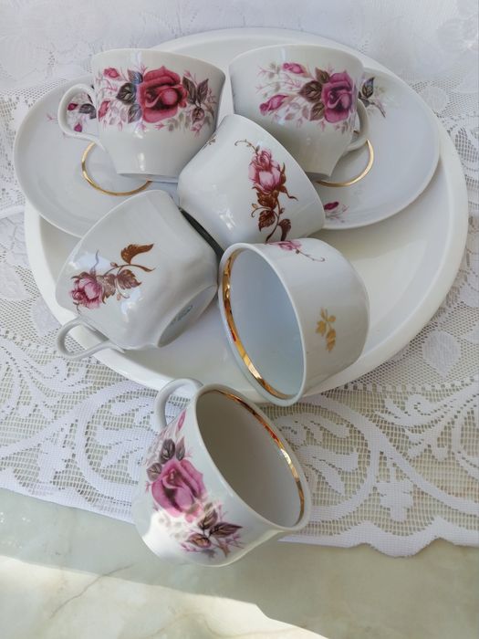 Частини сервізів чайних та кавових ФЗ Урср рози ягідки квіти