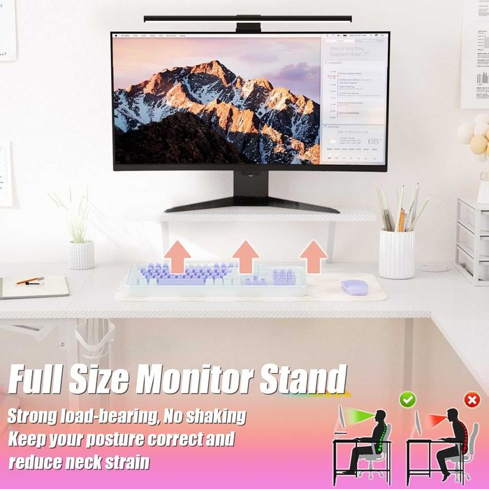 Biurko gamingowe Narożne BIAŁE 120-150cm z gniazdem + USB . Ośw. LED .