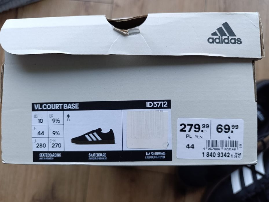 Męskie buty adidas vl court base id3712 r.44