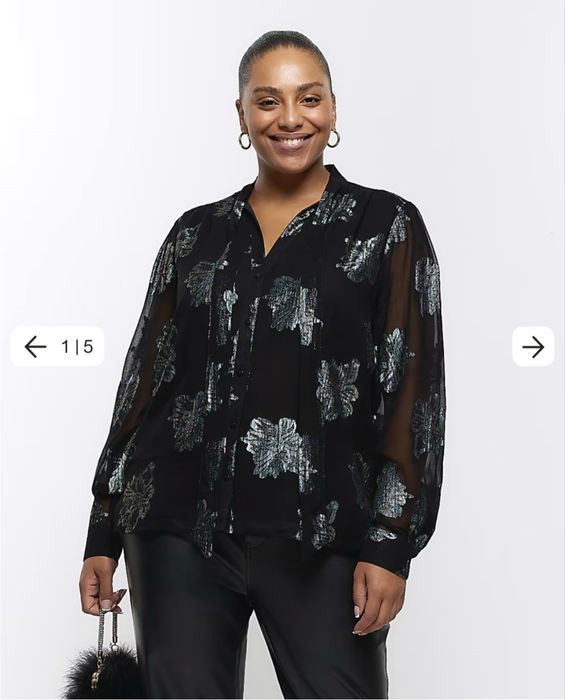 Розкішна сукня , блузка великого розміру 22 3XL-4XL 5XL River Island