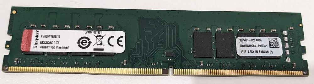 Оперативна пам'ять Kingston 16 GB DDR4 2666 MHz (KVR26N19D8/16)