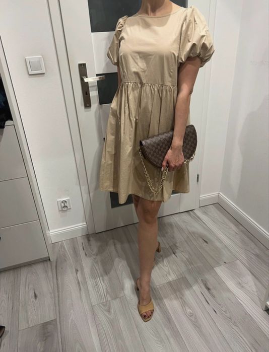 sukienka bezowa  lato