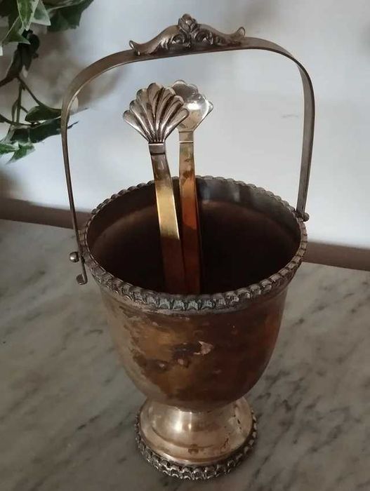 Balde de Gelo Vintage com Banho Prata