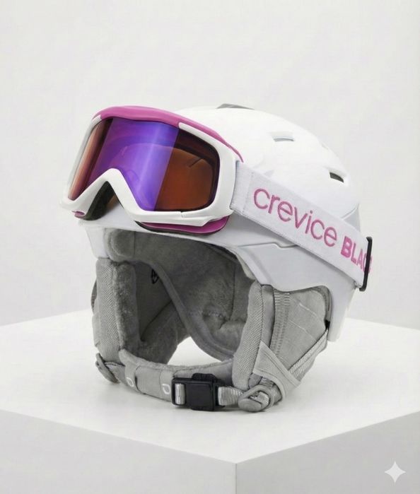 КОМПЛЕКТ! Лижний шолом + Лижна маска M/L (56-59 см) жіночий комплект