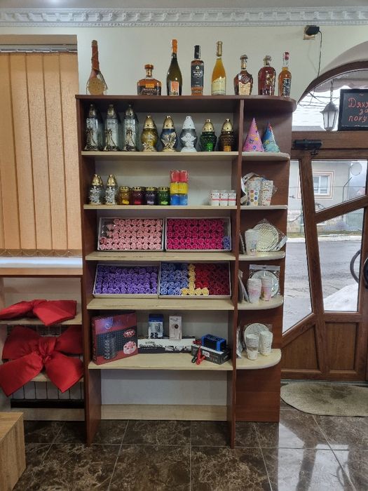 Стелажі, полки у магазин, ДСП, золотий дуб + смерека, меблі, обмін