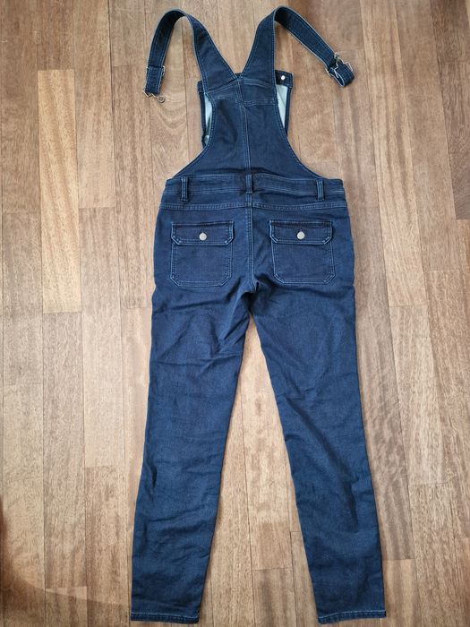 Spodnie jeansowe ogrodniczki ciążowe Bonprix