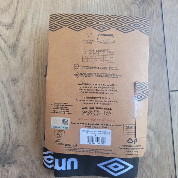 Umbro 2pak bokserki męskie rozmiar L