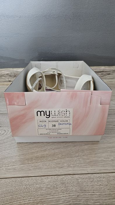 Buty ślubne MyWish Sandałki Felicia na słupku rozmiar. 38