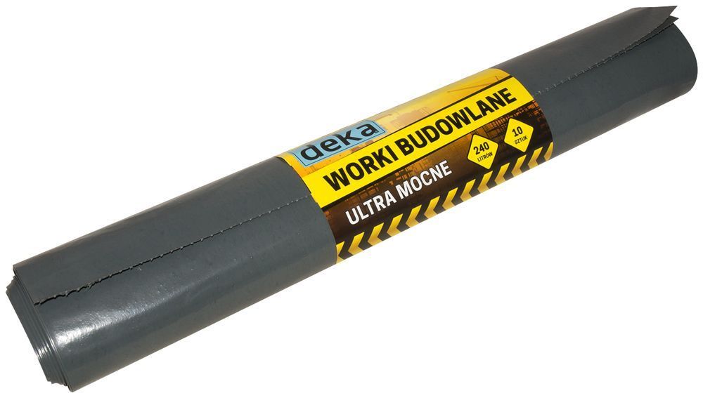 Worki Budowlane Ultra Mocne 240L A10 Czarne Deka