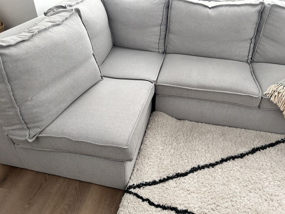 Sofa com Chaise longue cinza