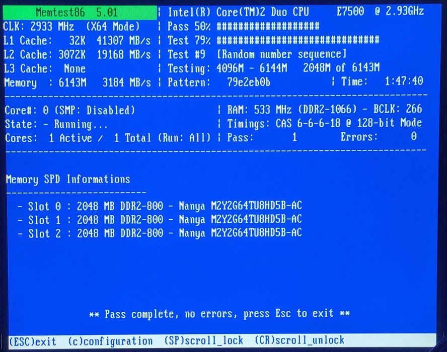 DDR2 6GB (3x2GB) Nanya 800MHz CL5 (®OC 1066MHz CL6 1.8v)