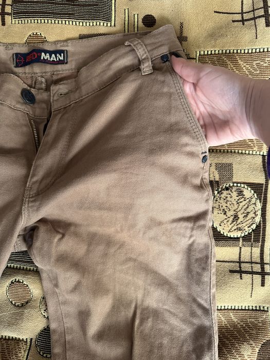 Джинсові штани для хлопця підлітка, світло коричневі