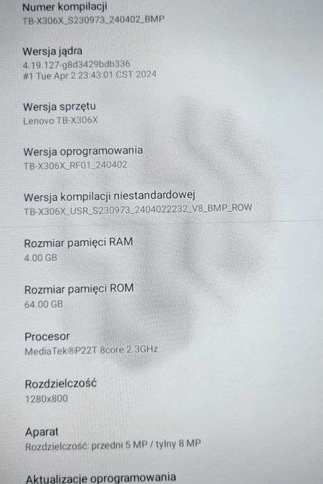 Tablet Lenowo 4/64 LTE SIM etui podstawka ładowania