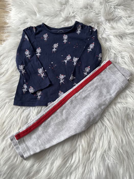 80 86 C&A komplet legginsy ocieplane bluzka baletnice