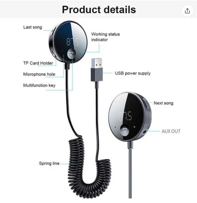 Bluetooth para carro para ouvir musica, receber e fazer chamadas