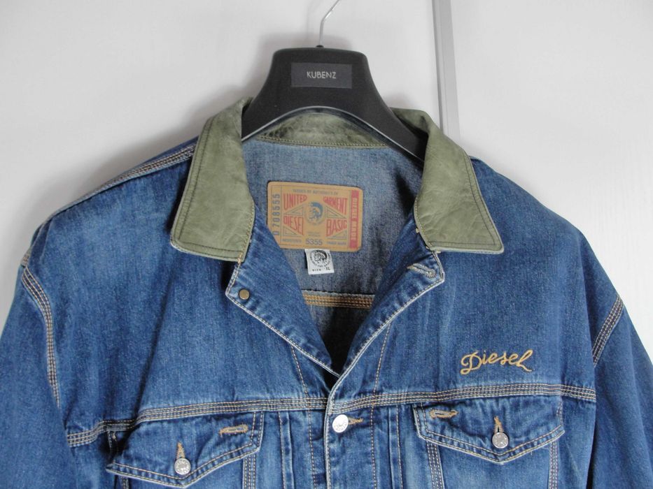 Diesel 5355 bomberka vintage 90 lata , skórzany kołnierz Made in Italy