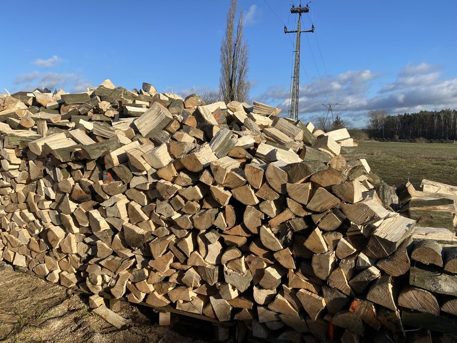 Układane Drewno Opałowe Drzewo Kominkowe Buk Dąb Brzoza Olcha Sosna