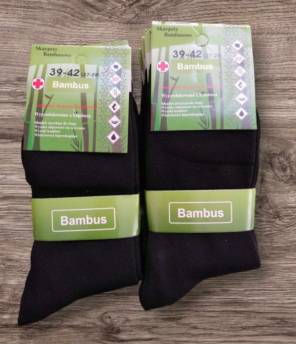 Skarpety męskie bambusowe czarne 10 par 32 zł