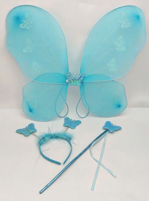 Skrzydła wróżki motyla zestaw z różdżką i opaską