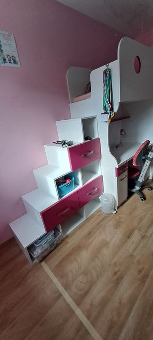 Łóżko piętrowe, biurko,szafa szafki