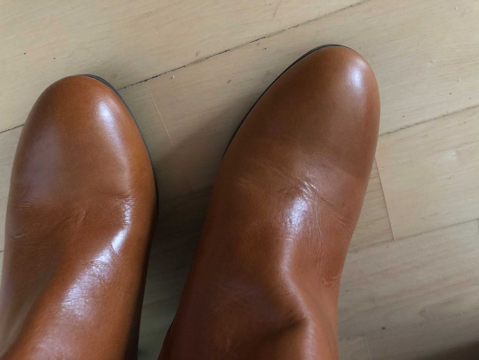 Kozaki Pier One, skóra, rude, 39