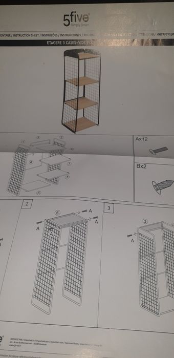Estante móvel madeira e metal como novo
